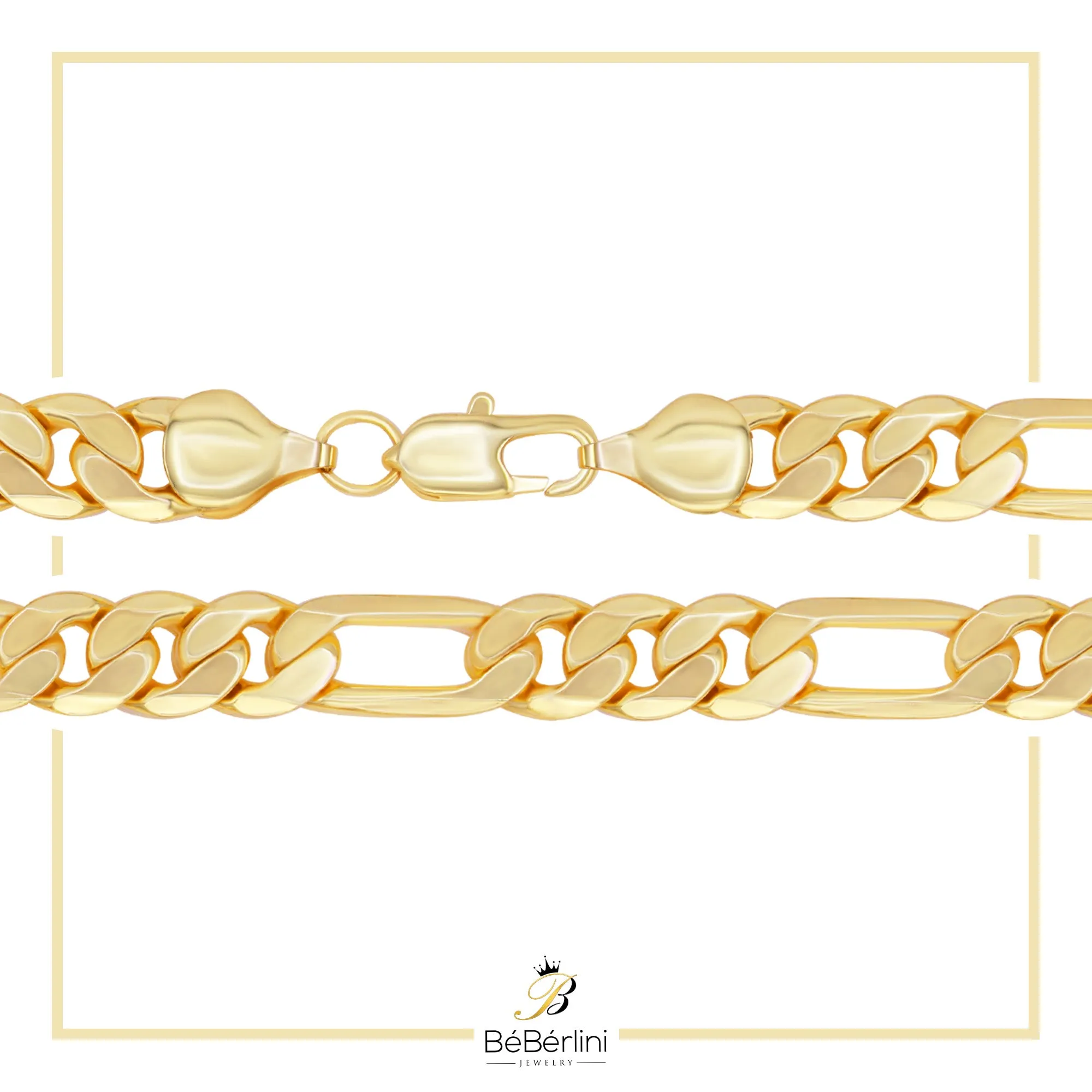 14K Gold-Filled Figaro Chain Necklace 24" Bracelet 8.5" Set