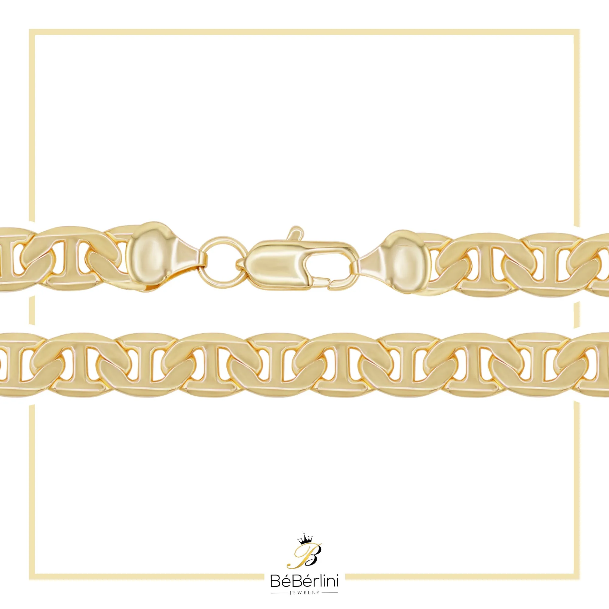 14K Gold-Filled Mariner Chain Necklace 24" Bracelet 8.5" Set 6.8 mm