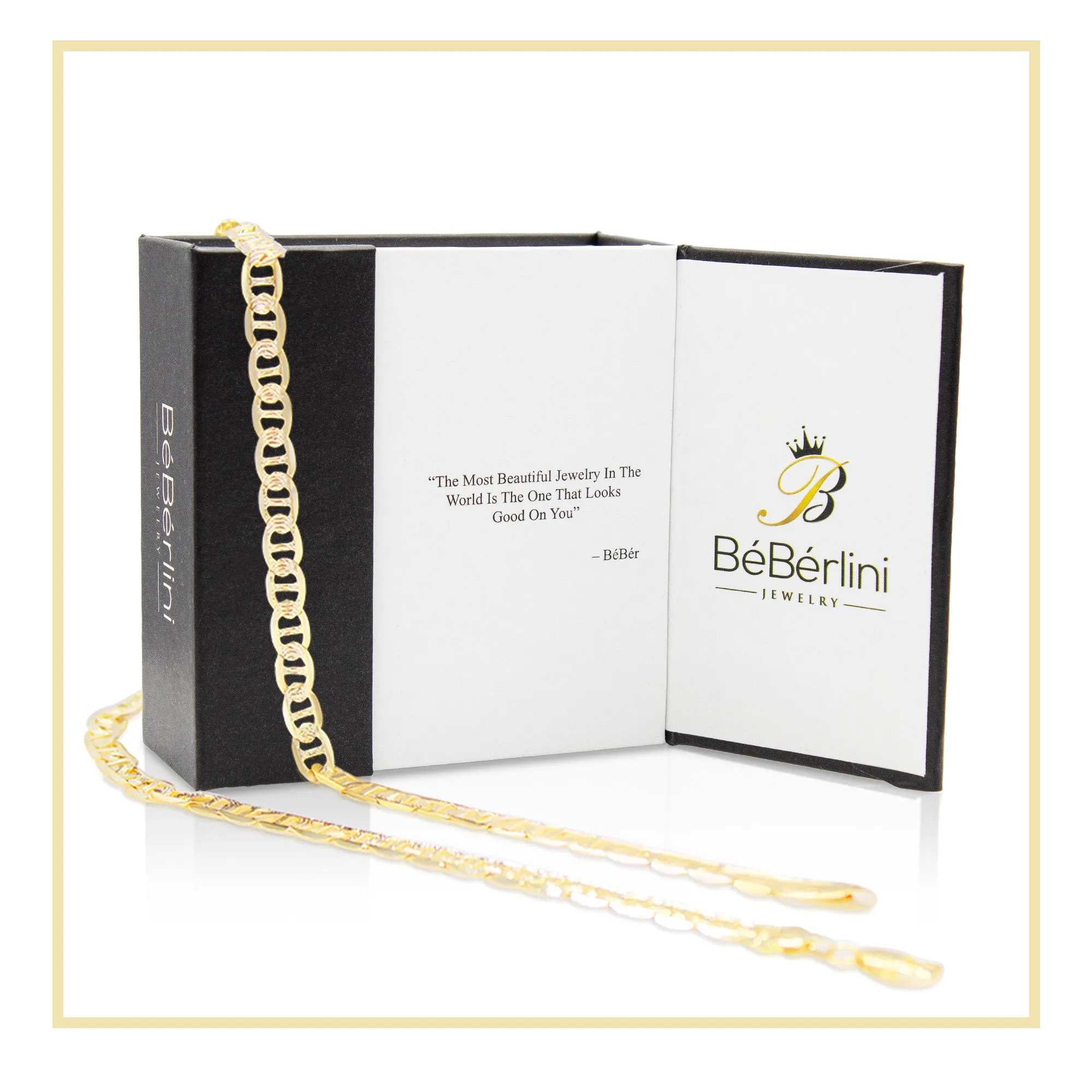 14K Gold-Filled Mariner Chain Necklace 24" Bracelet 8.5" Set 6.8 mm