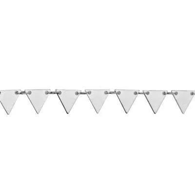 7.25mm Bright Silver Triangle Chain by the Foot