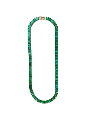 Baguette collar necklace in emerald gold