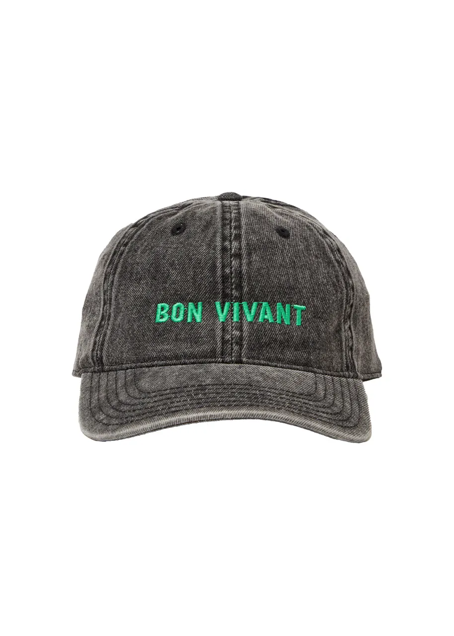 Bon vivant denim baseball hat in faded black mint