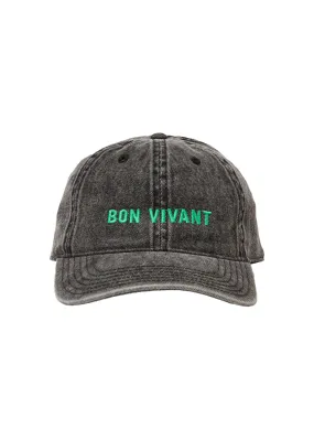 Bon vivant denim baseball hat in faded black mint