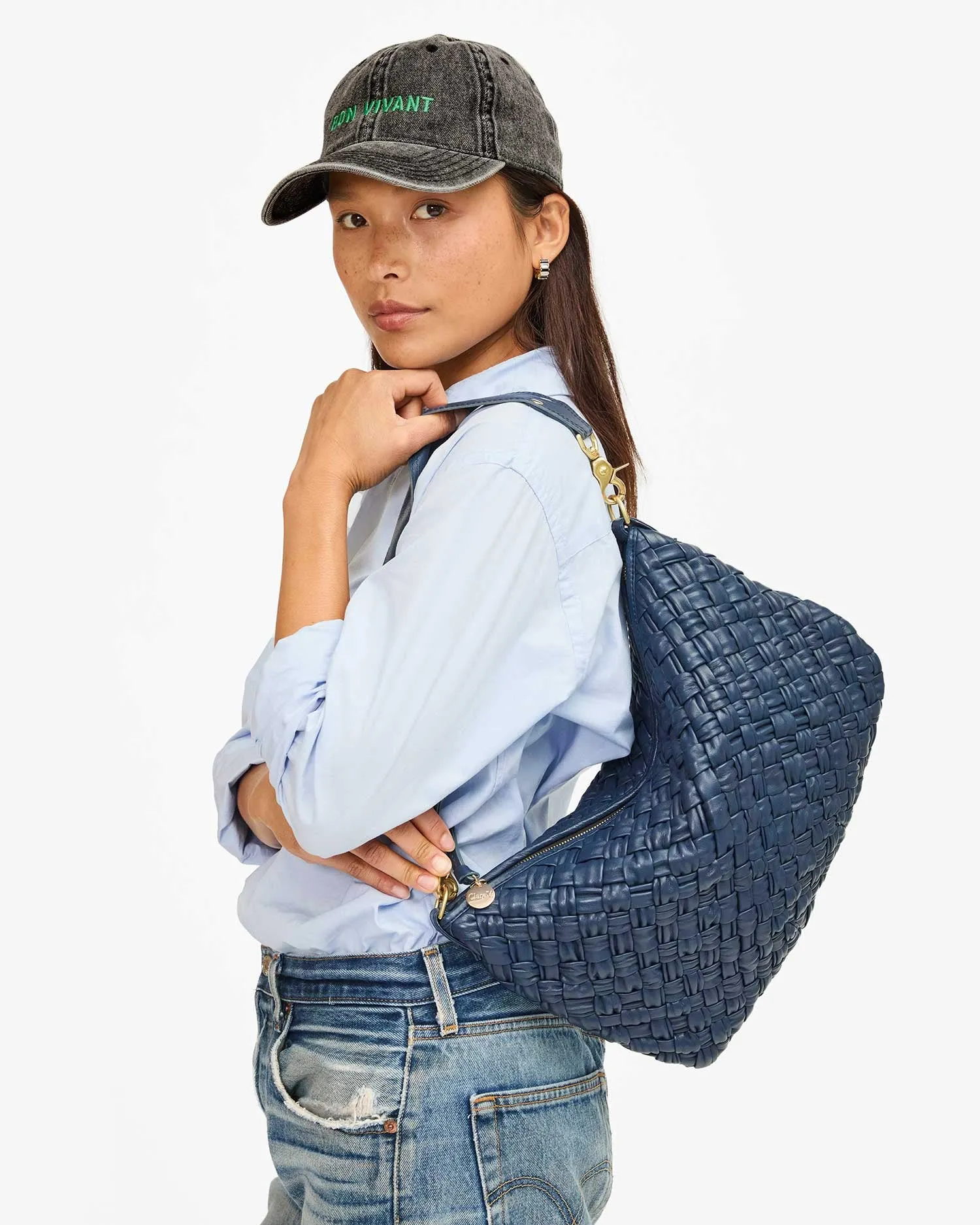 Bon vivant denim baseball hat in faded black mint