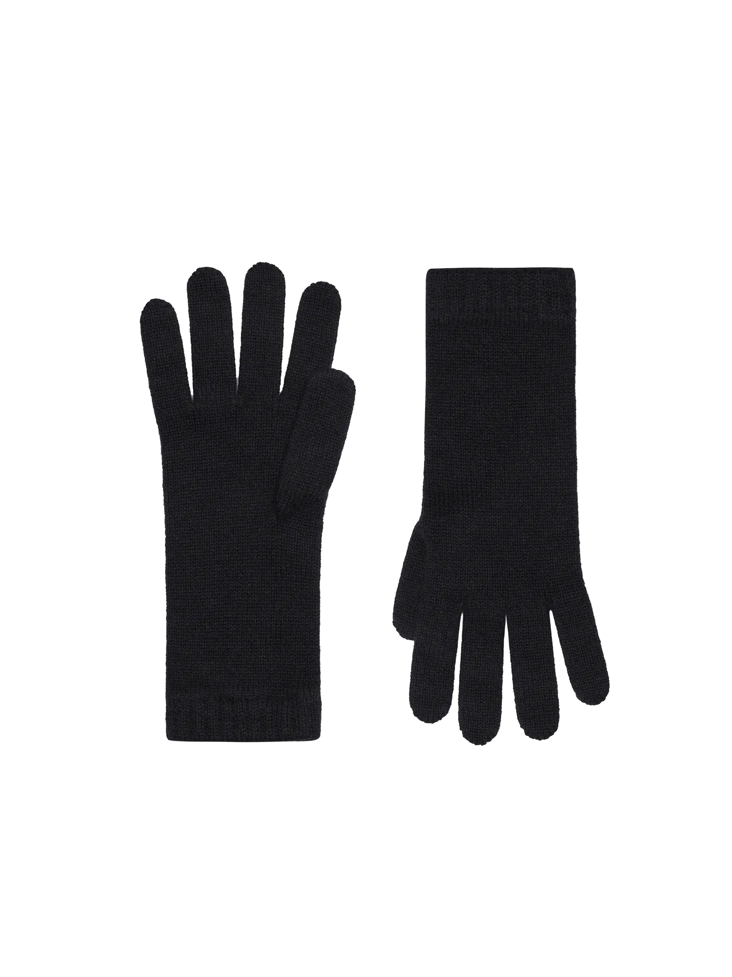 Cashmere Short Cuff Gloves—black