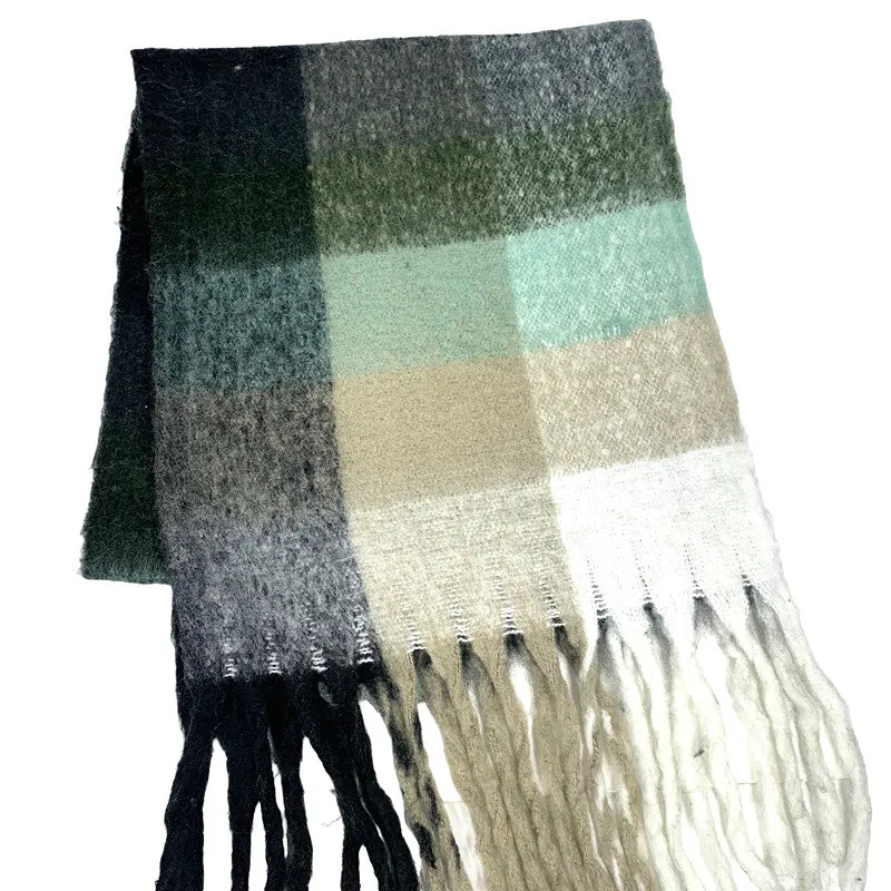 Check fluffy scarf
