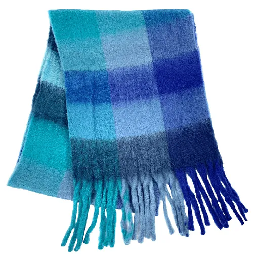 Check fluffy scarf