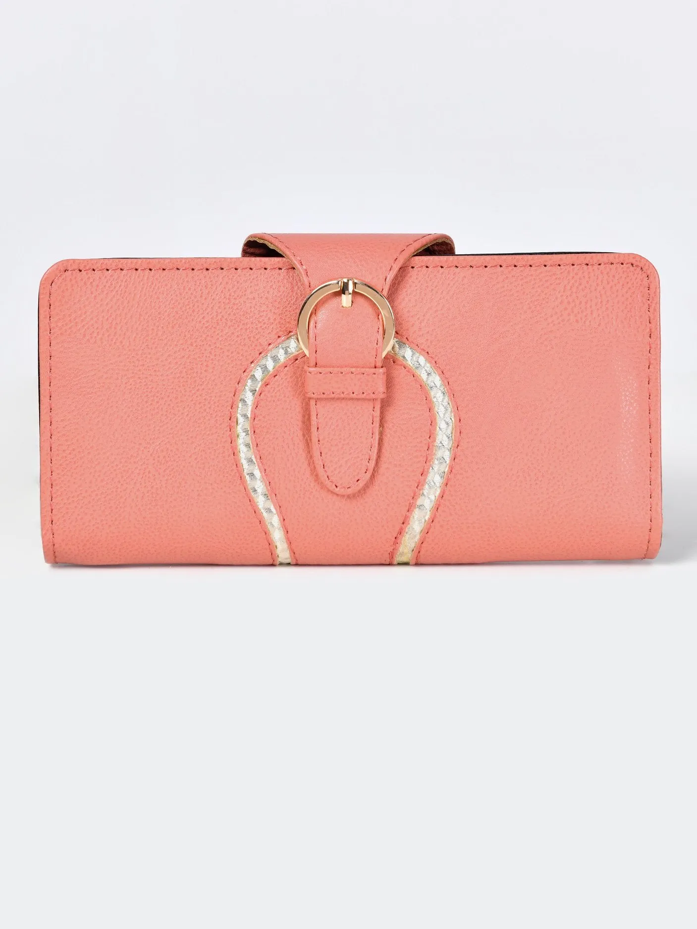 Circular Buckle Flap Wallet