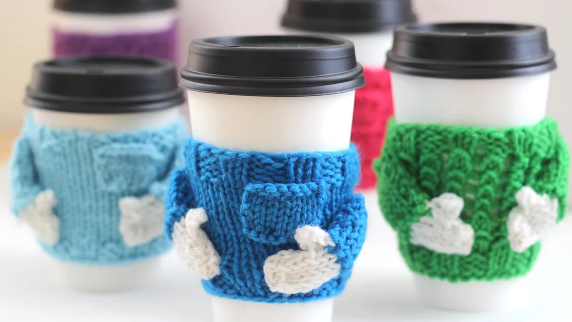 Coffee Cozy Sweater Knitting Pattern (PDF Download)