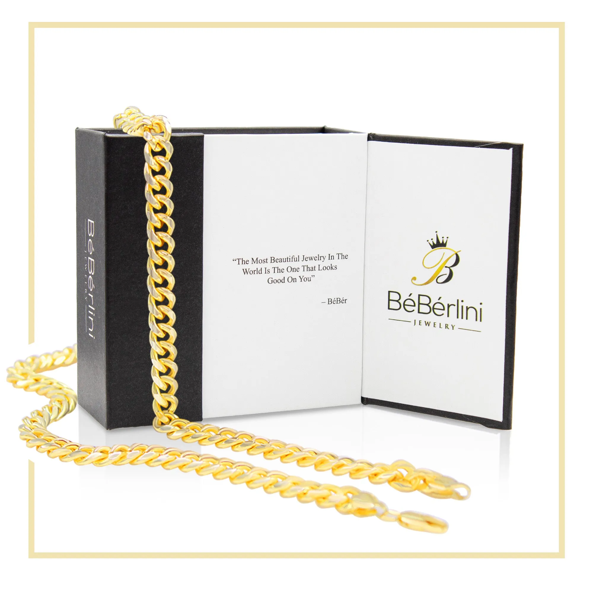 Cuban Link Chain 14K Gold Filled Bracelet 8.5" Lobster Claw Clasp Jewelry Men 8 mm