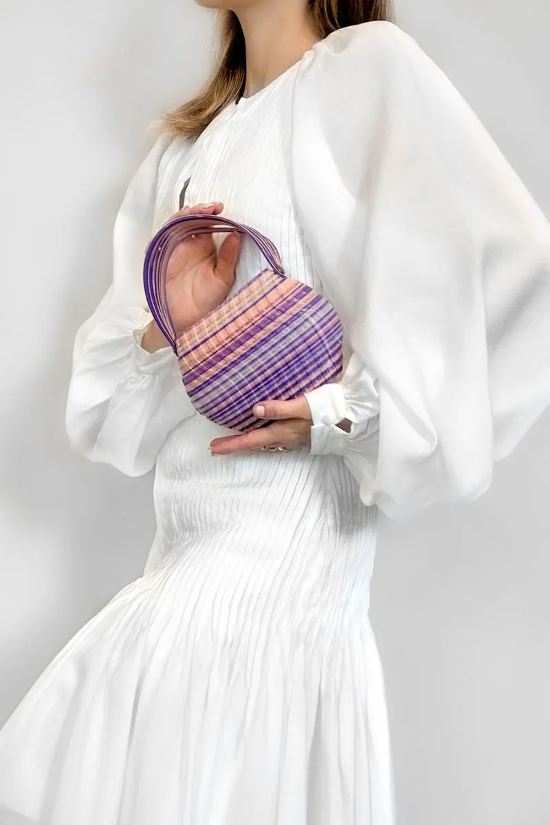 CULT MIA X TOUCHLESS PURPLE AND PINK GEM BLEND HANDBAG