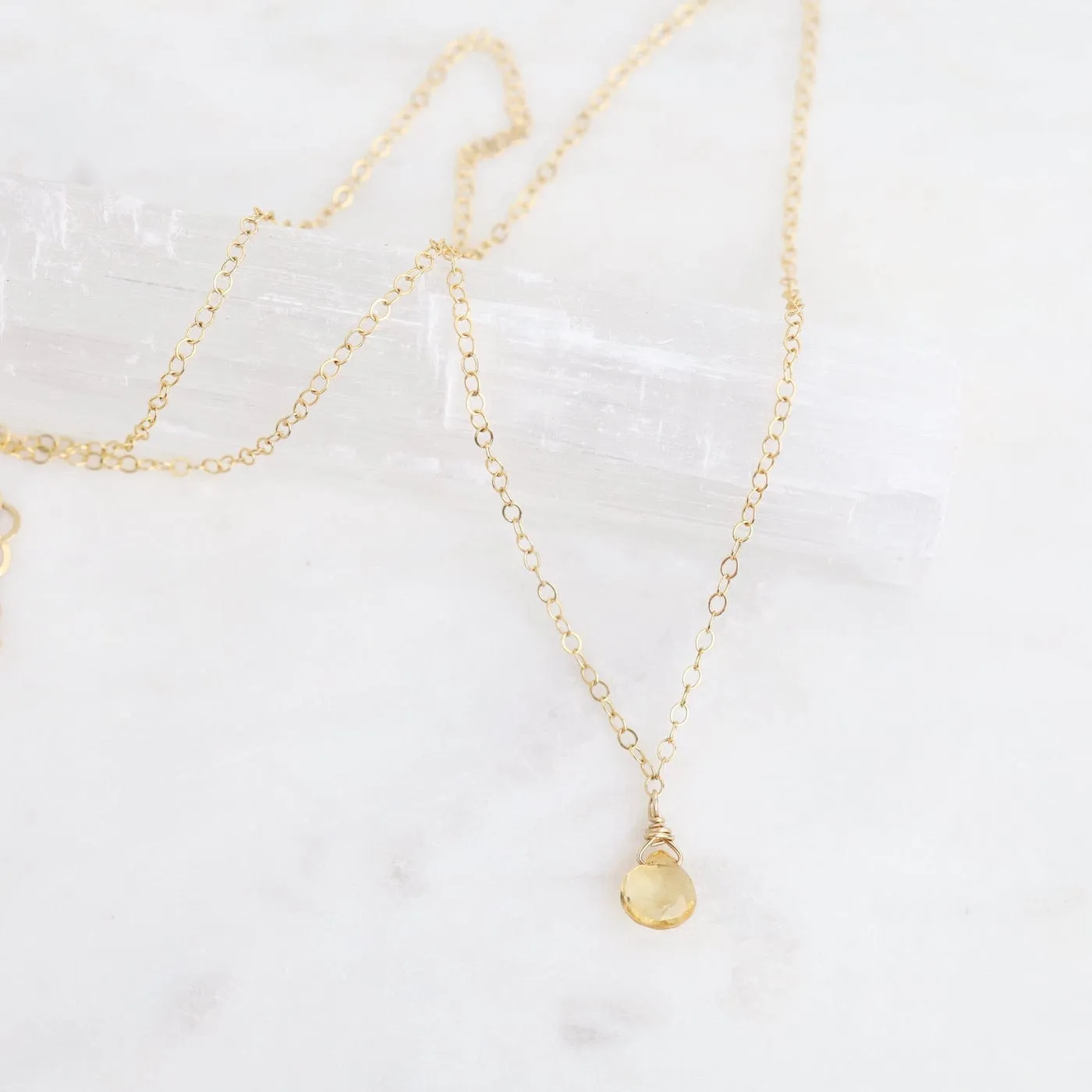 Delicate Brio Drop on Gold Filled Necklaces
