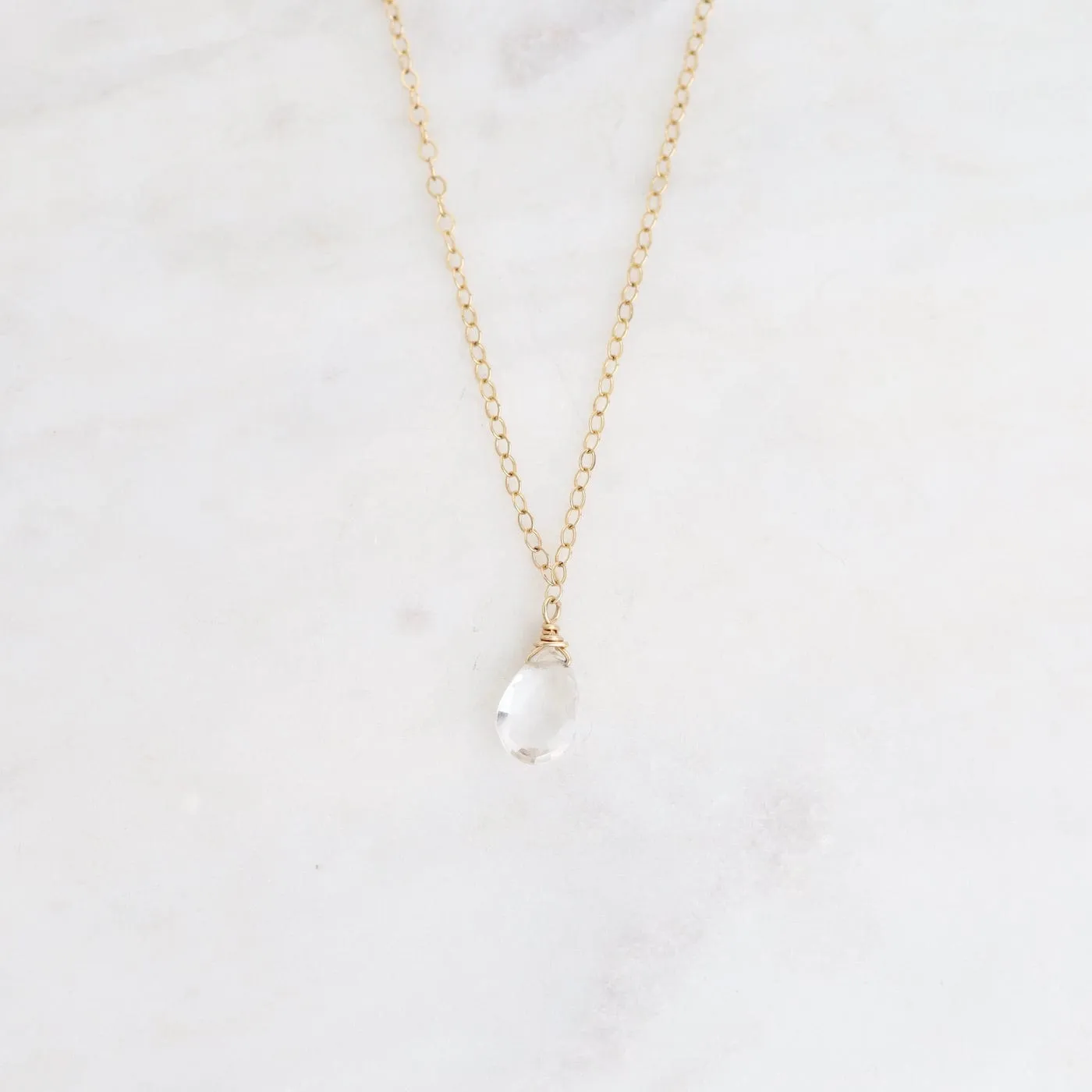 Delicate Brio Drop on Gold Filled Necklaces