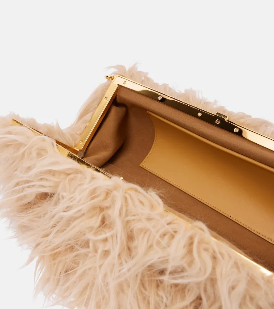 Dries Van Noten Faux fur clutch