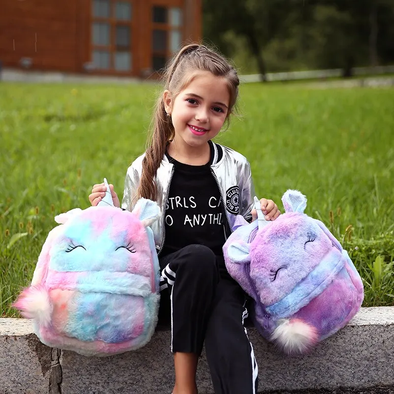 Fluffy Cute Unicorn Backpack