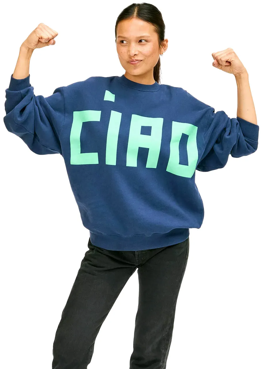 Grande ciao oversized sweatshirt in navy mint