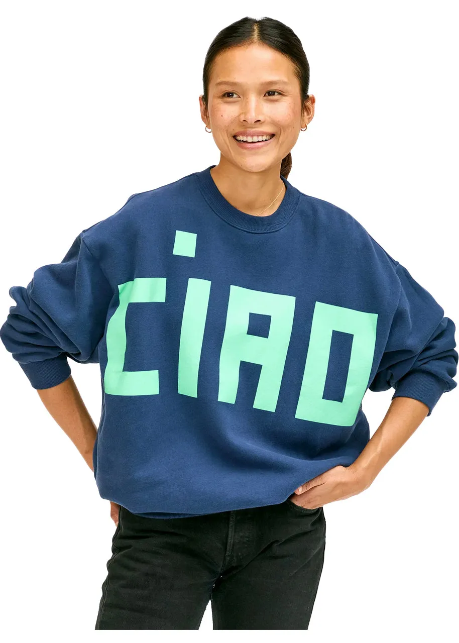Grande ciao oversized sweatshirt in navy mint