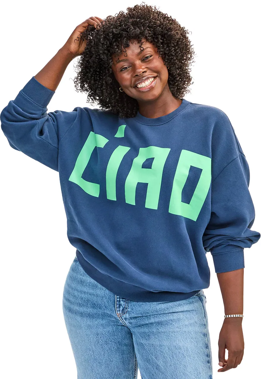 Grande ciao oversized sweatshirt in navy mint