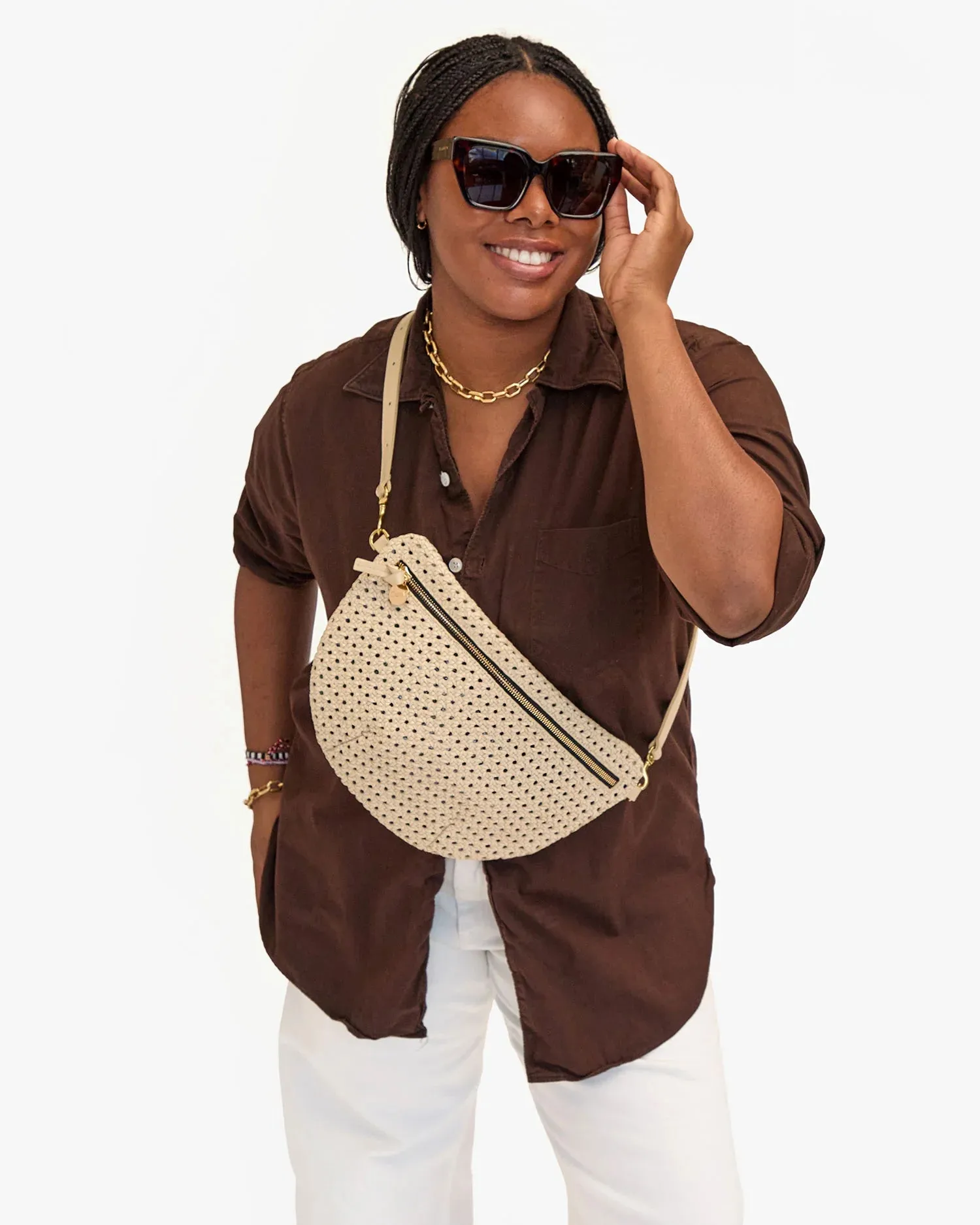 Grande fanny in cream rattan