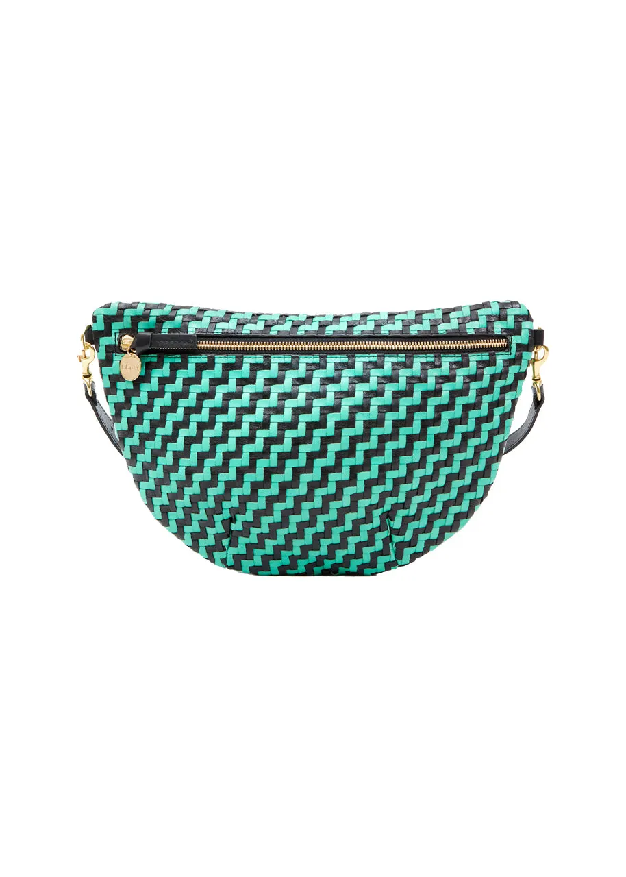 Grande fanny in mint opal black woven zig zag