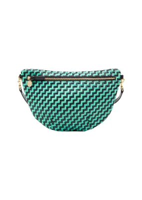 Grande fanny in mint opal black woven zig zag