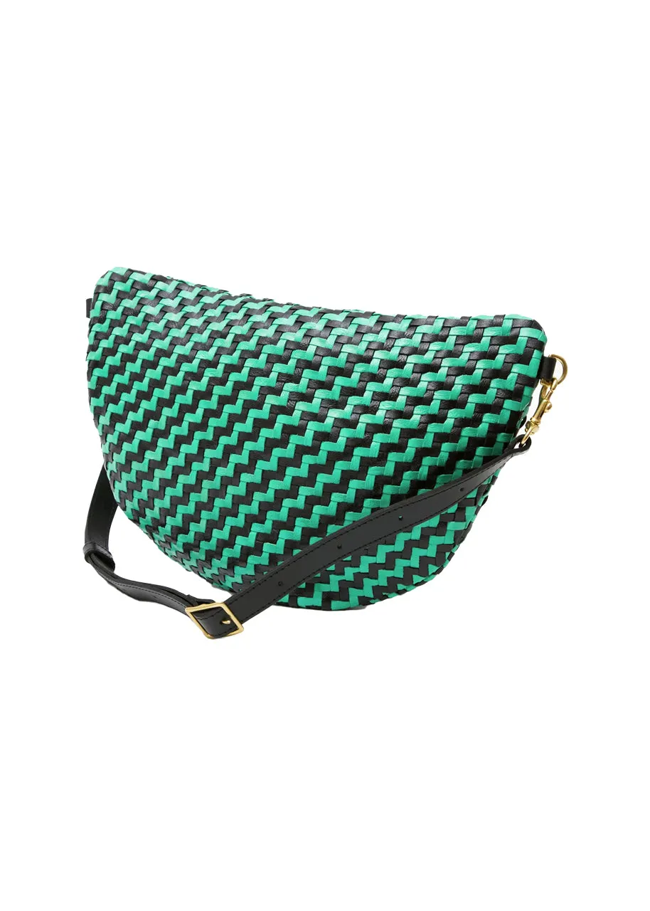 Grande fanny in mint opal black woven zig zag