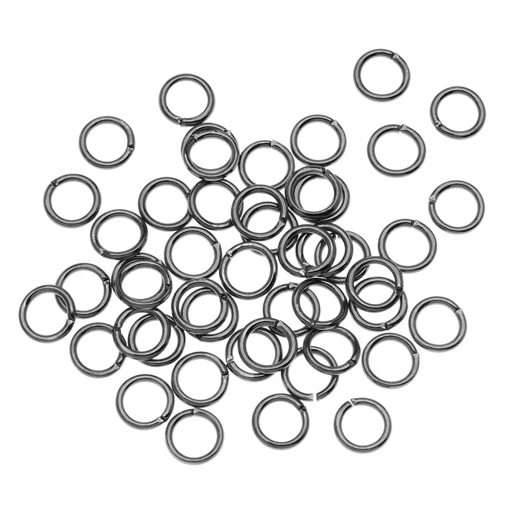 Gun Metal Plated Open Jump Rings 6mm 19 Gauge (100 pcs)