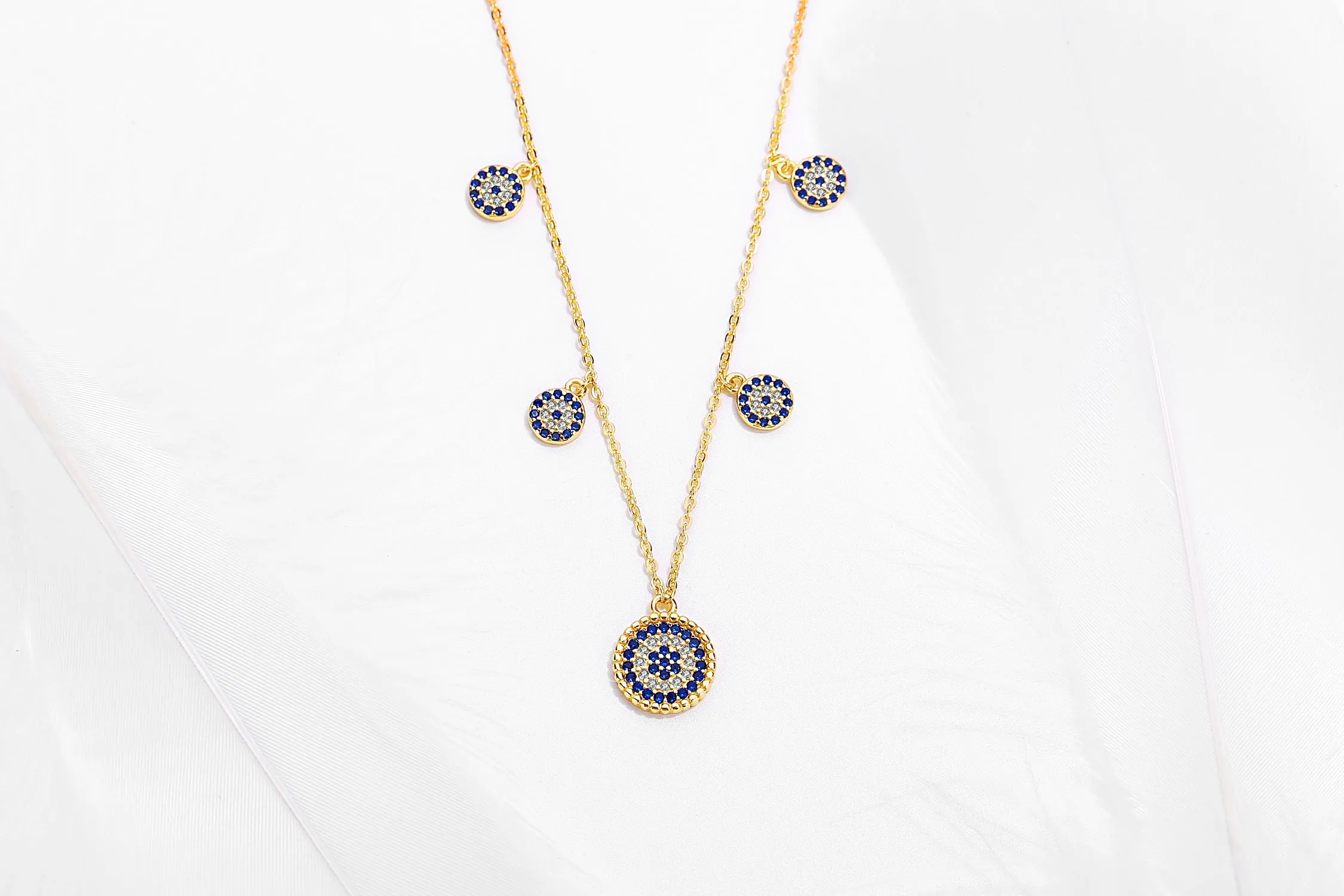 IVY EVIL EYE CHARM GOLD NECKLACE