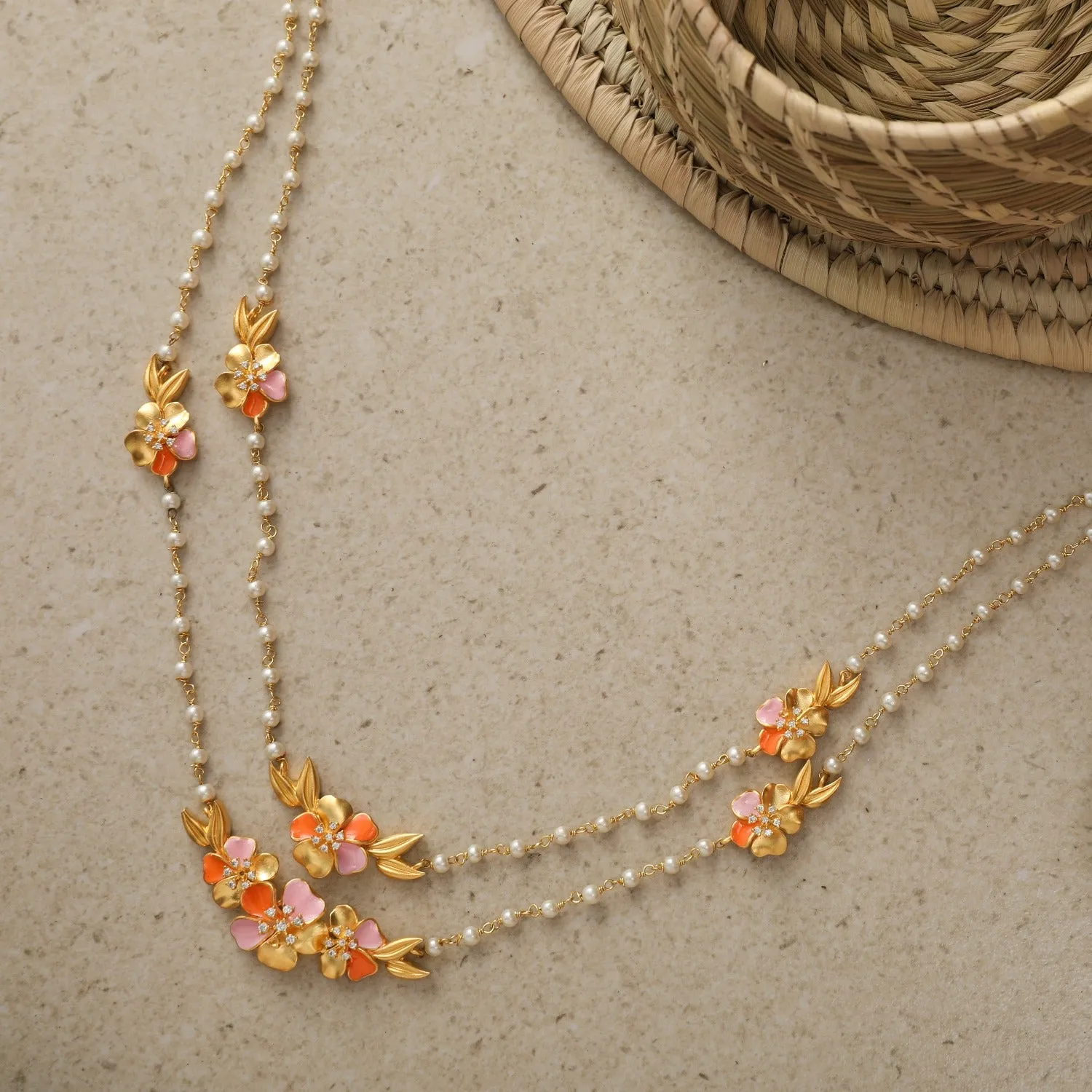 Jalaja Floral Charm Delicate Necklace