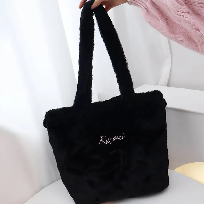Kuromi Face Large Capacity Plushie Tote