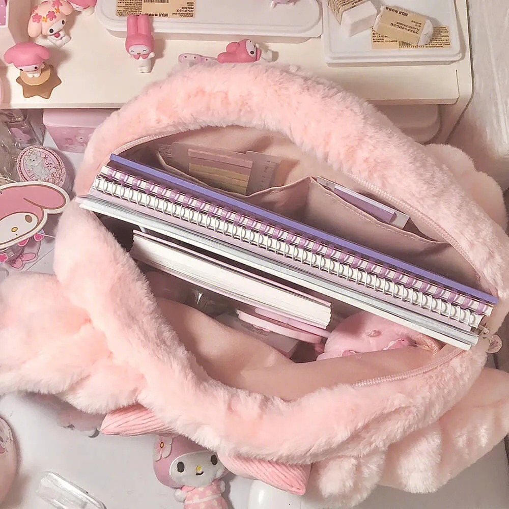 Kuromi/My Melody/Cinnamoroll Die-cut Face Fluffy Bag