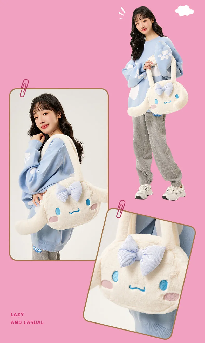 Kuromi/My Melody/Cinnamoroll Die-cut Face Fluffy Bag