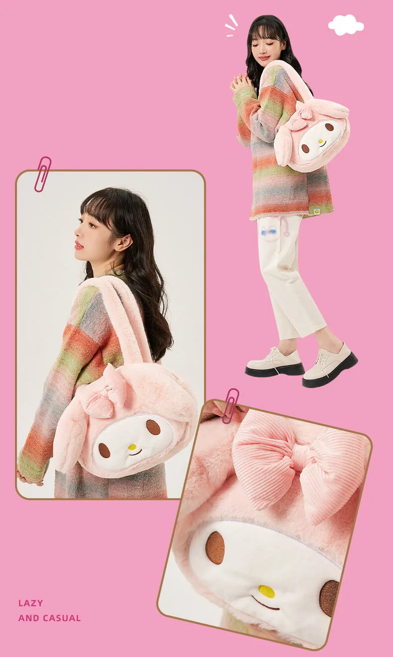 Kuromi/My Melody/Cinnamoroll Die-cut Face Fluffy Bag