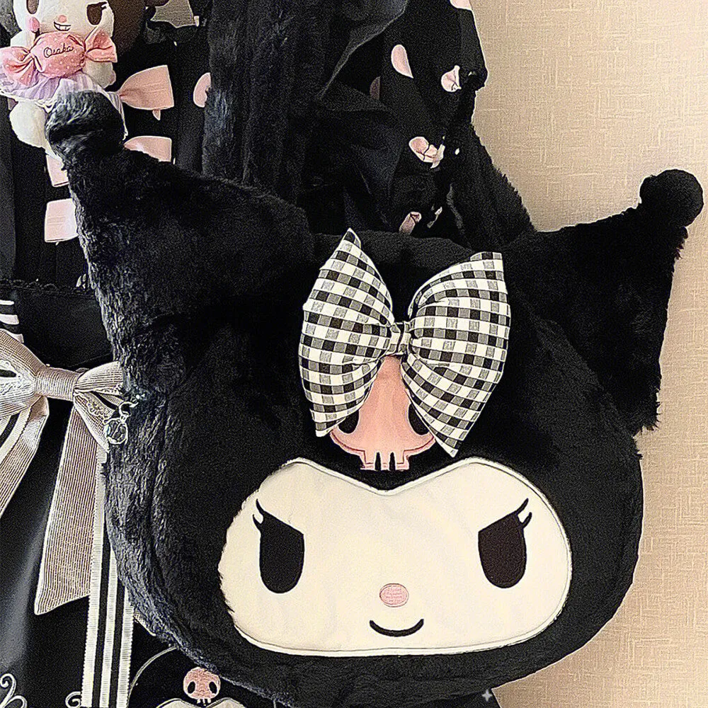 Kuromi/My Melody/Cinnamoroll Die-cut Face Fluffy Bag