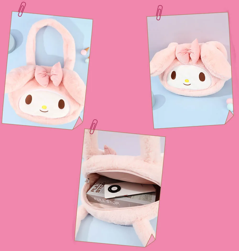Kuromi/My Melody/Cinnamoroll Die-cut Face Fluffy Bag