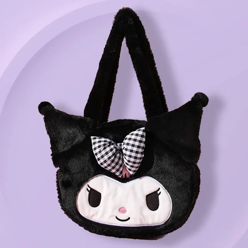 Kuromi/My Melody/Cinnamoroll Die-cut Face Fluffy Bag