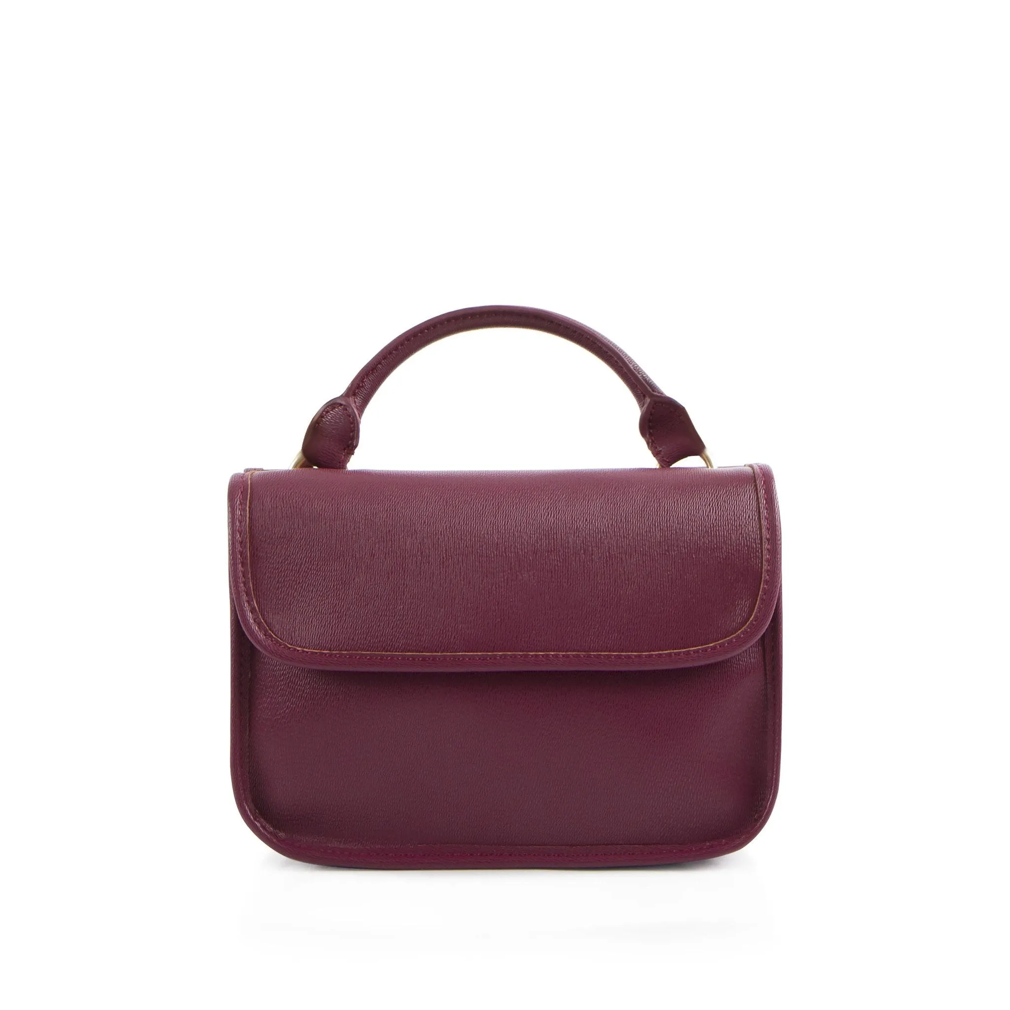 La Mode Mini Dual-Flap Crossbody - Plum