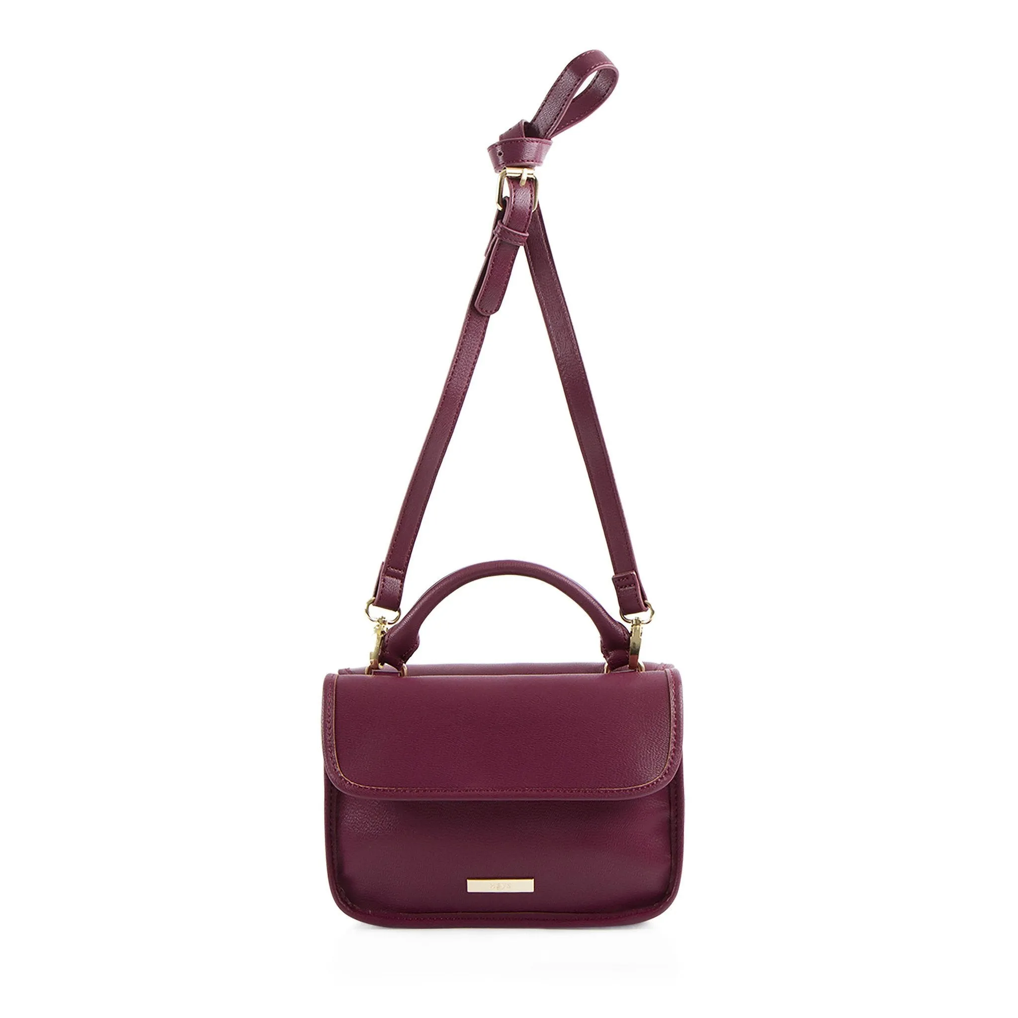 La Mode Mini Dual-Flap Crossbody - Plum