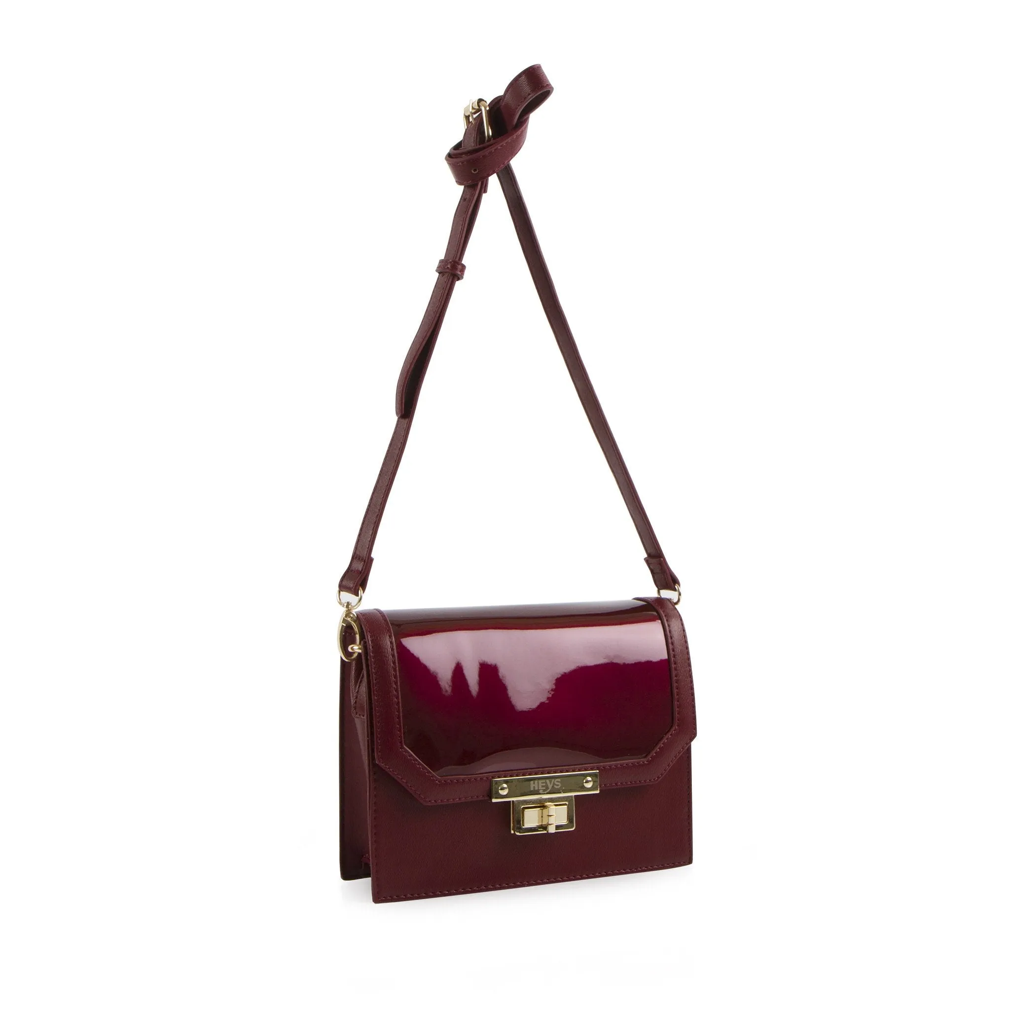La Mode Patent flap Crossbody - Bordeaux