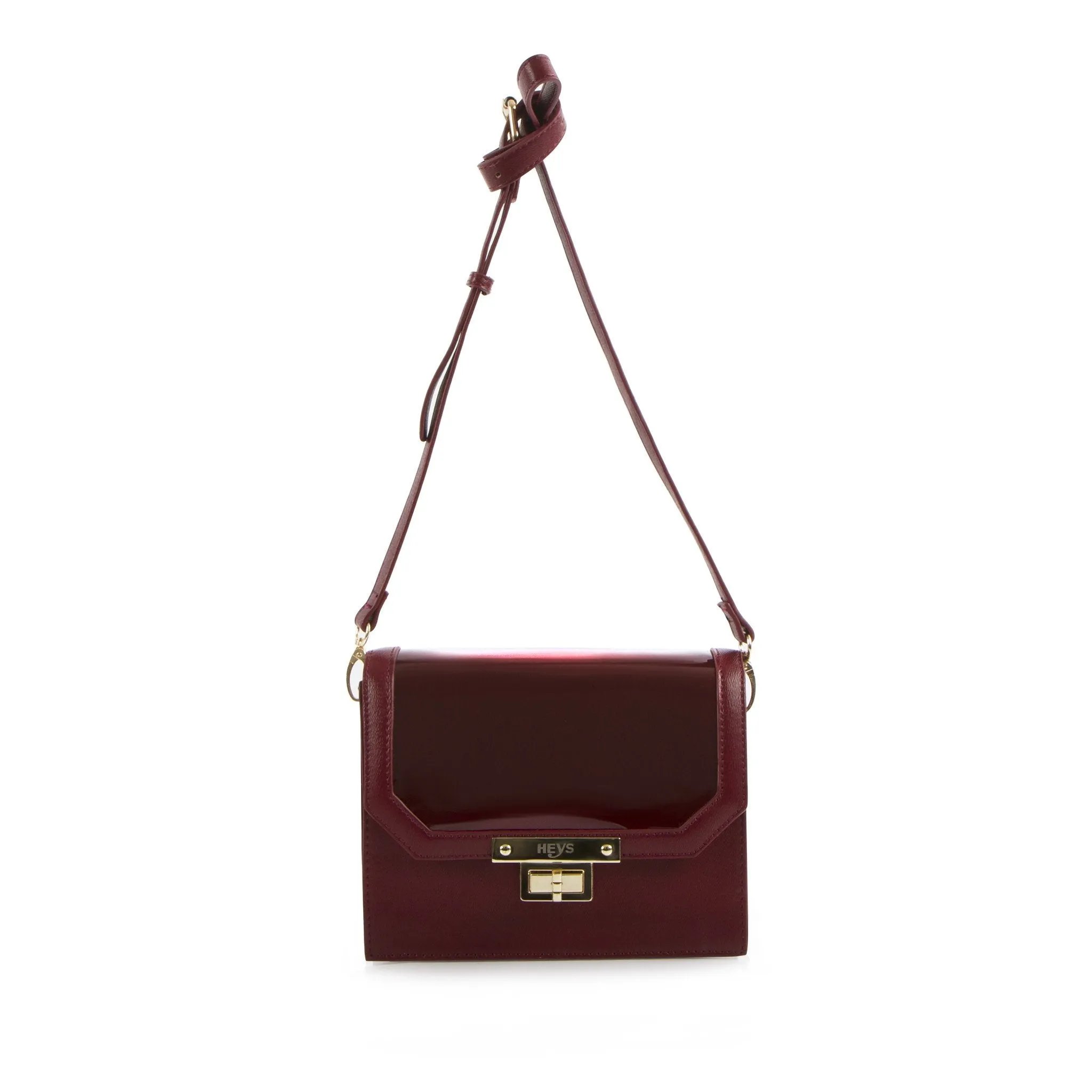 La Mode Patent flap Crossbody - Bordeaux