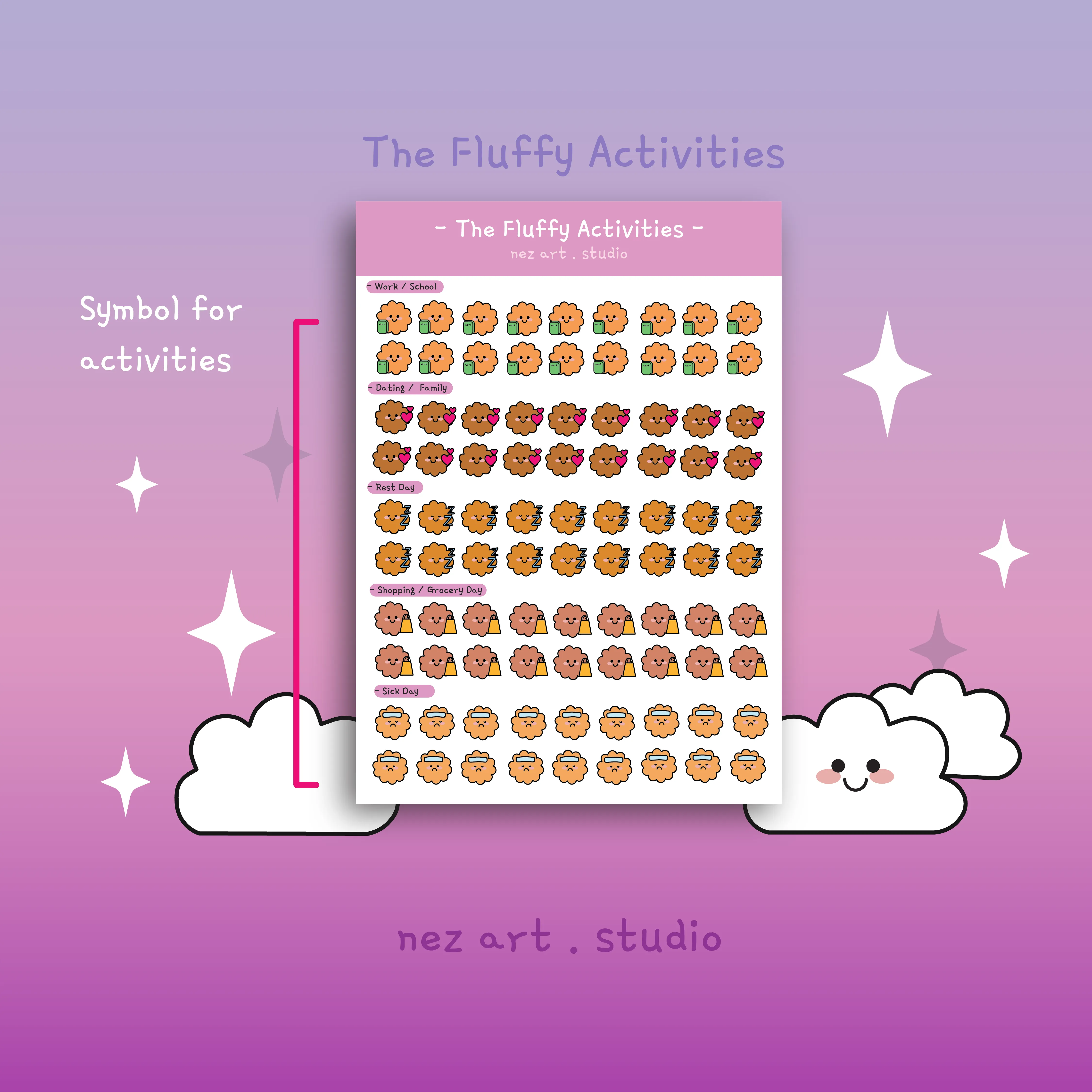 NEZS.ART The Fluffy Theme Stickers