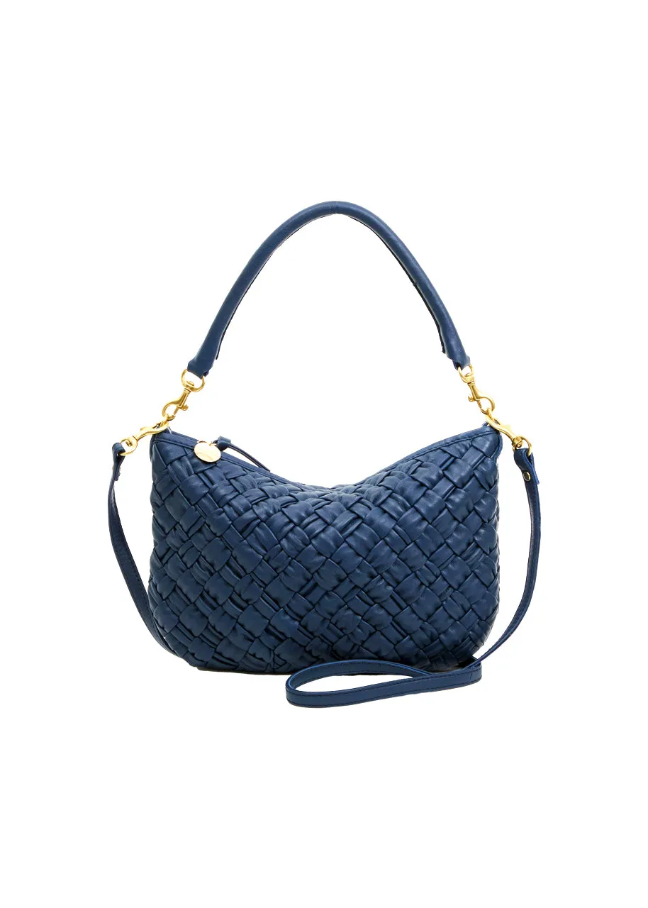 Petit moyen messenger in bright navy puffy woven