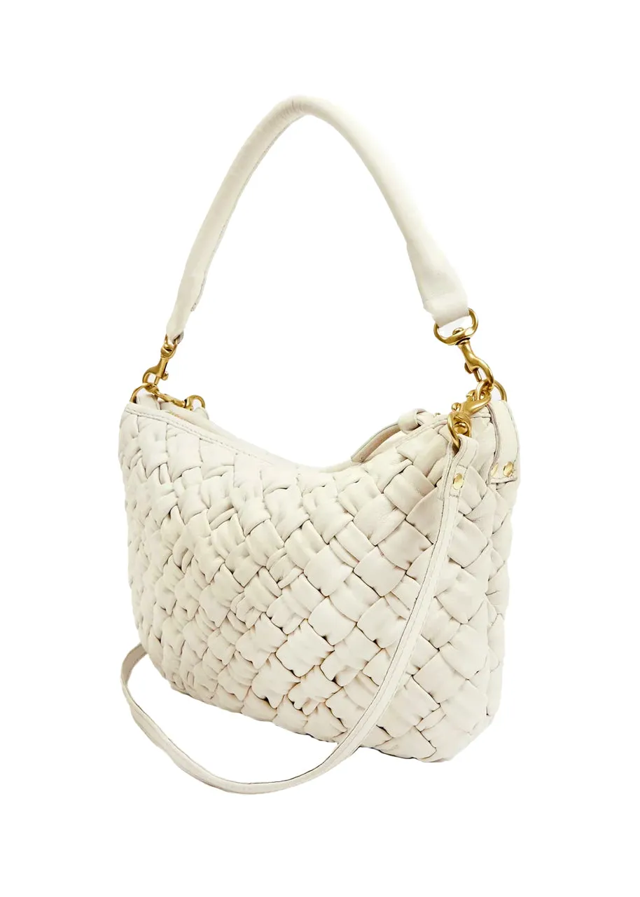 Petit moyen messenger in cream puffy woven
