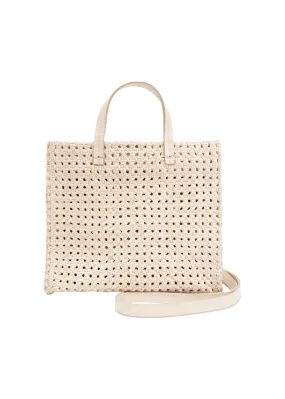 Petit simple tote in cream rattan