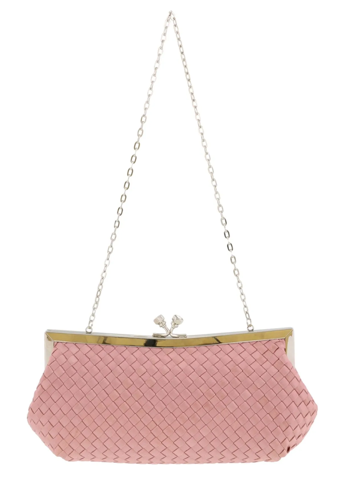 Scheilan  Rose Fabric Weave Knot Clutch/Shoulder Bag