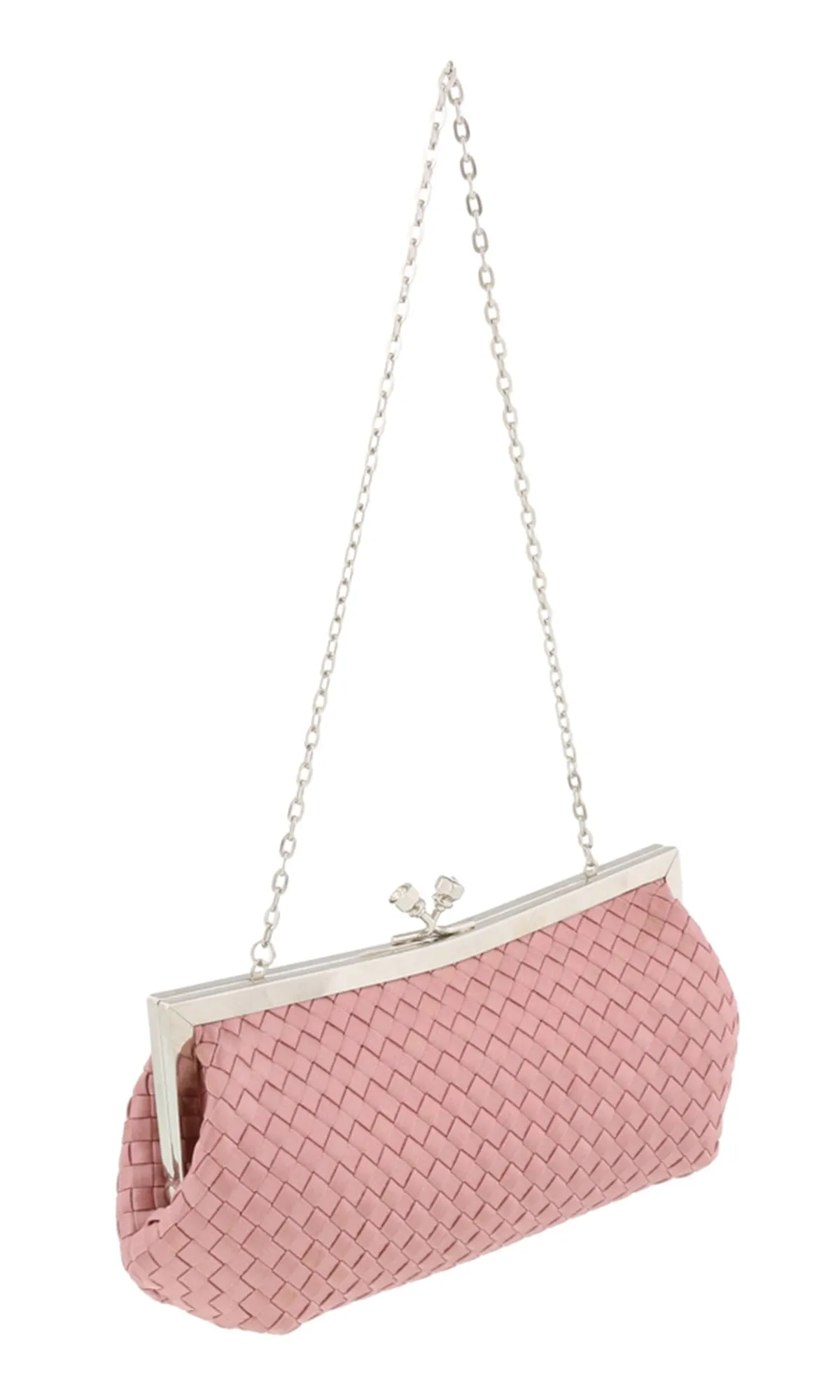 Scheilan  Rose Fabric Weave Knot Clutch/Shoulder Bag