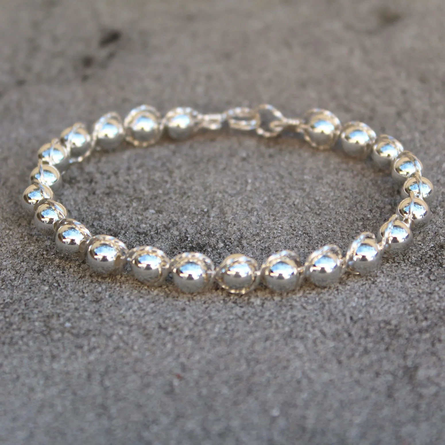 Sterling Silver Beads Sterling Silver Outline Twist Wire Bracelet