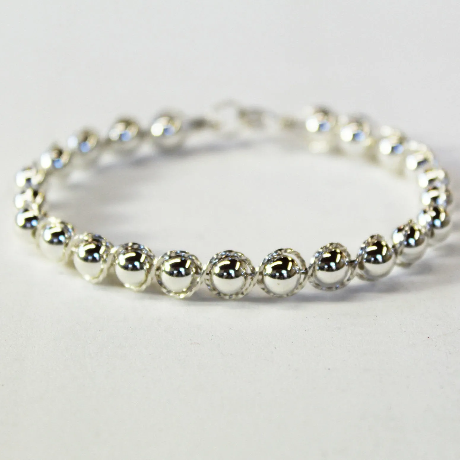 Sterling Silver Beads Sterling Silver Outline Twist Wire Bracelet