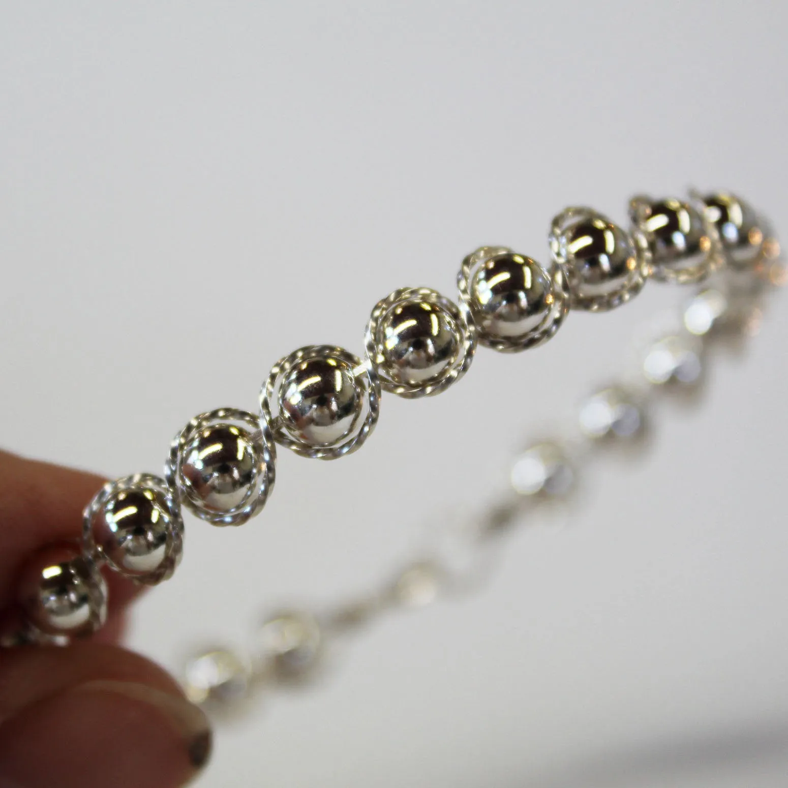 Sterling Silver Beads Sterling Silver Outline Twist Wire Bracelet