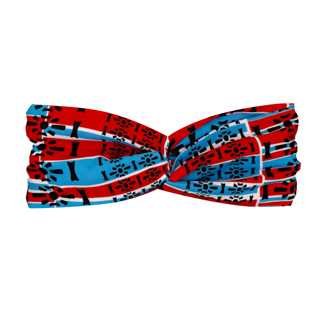 【STORE GATE】100% Silk Headband (香港士多) (鐵閘) (紅白藍)